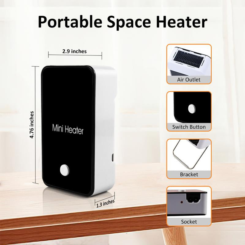 Portable Space Heater Mini Desk Heater Electric Fan Air Warmer for Room/ Office/ Desktop Viral Heater Indoor Heater Portable Electric Portable Rechargeable Small Heater Appliance