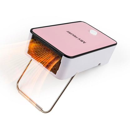 Portable Space Heater Mini Desk Heater Electric Fan Air Warmer for Room/ Office/ Desktop Viral Heater Indoor Heater Portable Electric Portable Rechargeable Small Heater Appliance
